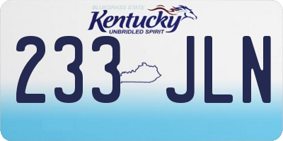 KY license plate 233JLN