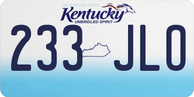 KY license plate 233JLO