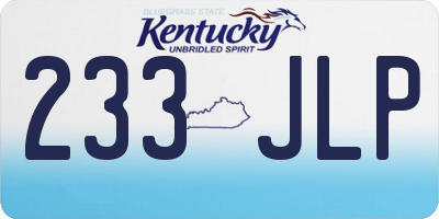 KY license plate 233JLP