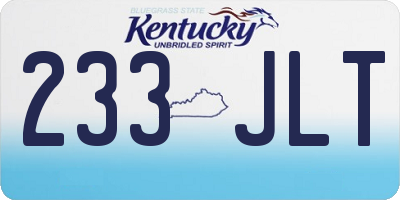 KY license plate 233JLT