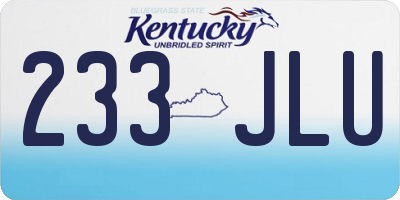 KY license plate 233JLU
