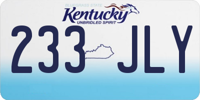 KY license plate 233JLY