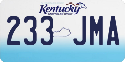 KY license plate 233JMA
