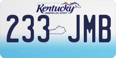 KY license plate 233JMB