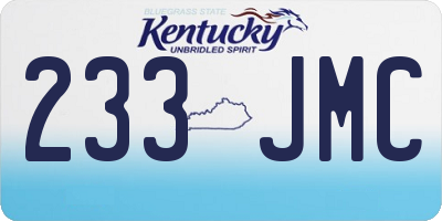KY license plate 233JMC