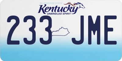 KY license plate 233JME