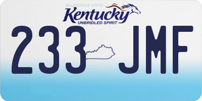 KY license plate 233JMF