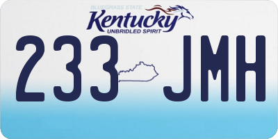 KY license plate 233JMH