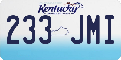 KY license plate 233JMI
