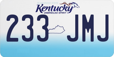 KY license plate 233JMJ