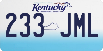 KY license plate 233JML