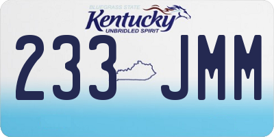 KY license plate 233JMM