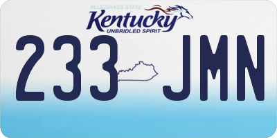 KY license plate 233JMN