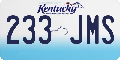 KY license plate 233JMS