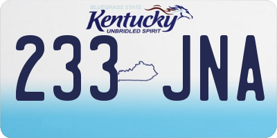 KY license plate 233JNA