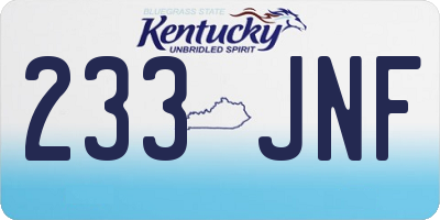 KY license plate 233JNF