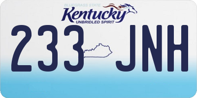 KY license plate 233JNH