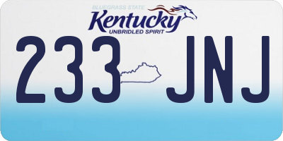 KY license plate 233JNJ
