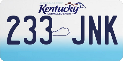 KY license plate 233JNK
