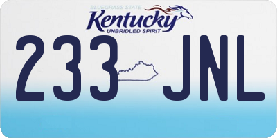 KY license plate 233JNL