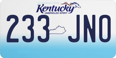 KY license plate 233JNO