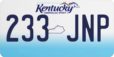 KY license plate 233JNP