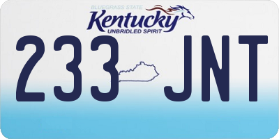 KY license plate 233JNT