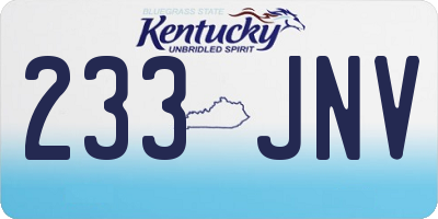 KY license plate 233JNV