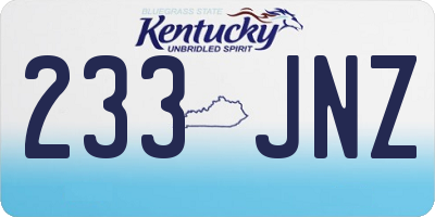 KY license plate 233JNZ