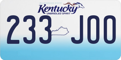 KY license plate 233JOO