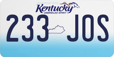 KY license plate 233JOS