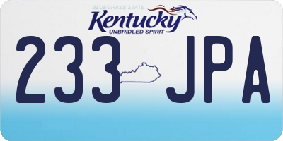 KY license plate 233JPA