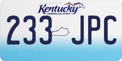 KY license plate 233JPC