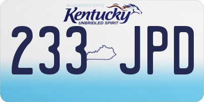 KY license plate 233JPD
