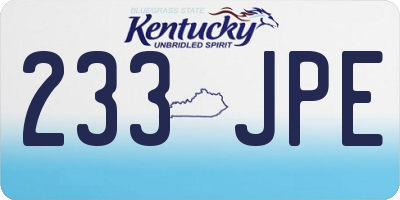 KY license plate 233JPE