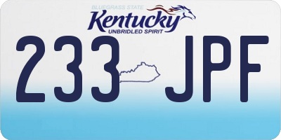 KY license plate 233JPF
