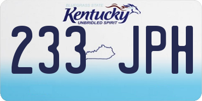KY license plate 233JPH