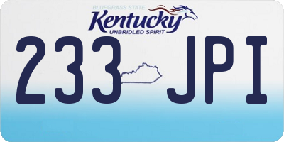 KY license plate 233JPI