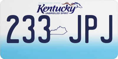 KY license plate 233JPJ
