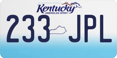 KY license plate 233JPL