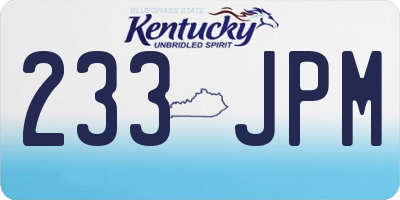KY license plate 233JPM
