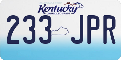 KY license plate 233JPR