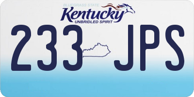 KY license plate 233JPS