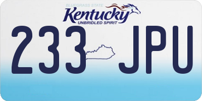 KY license plate 233JPU