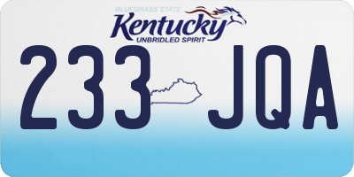 KY license plate 233JQA