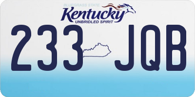 KY license plate 233JQB