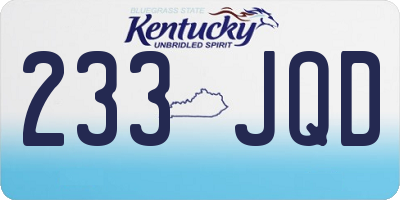 KY license plate 233JQD