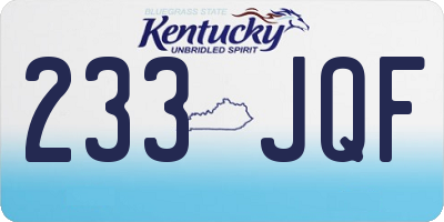 KY license plate 233JQF