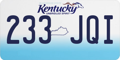 KY license plate 233JQI