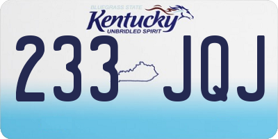 KY license plate 233JQJ